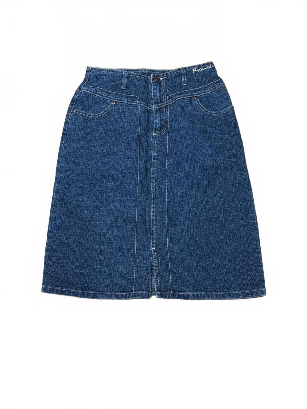 Y2k Rocawear Denim Blue Jean Skirt Size 16 Vintage Midi - Picture 1 of 6
